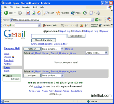 Gmail says Hooray, no spam here