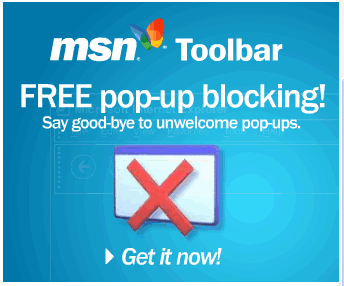 Microsoft Advertises Pop-up Blocker