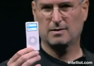 Steve Jobs with the Apple iPod nano