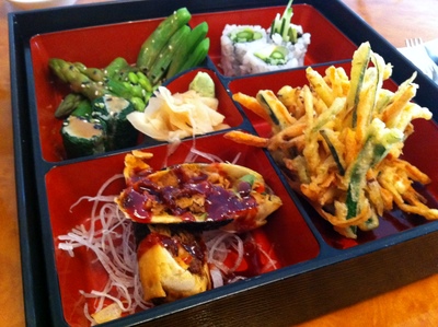 Bento Box at a fancy Japanese restaurant in Amsterdam called Momo